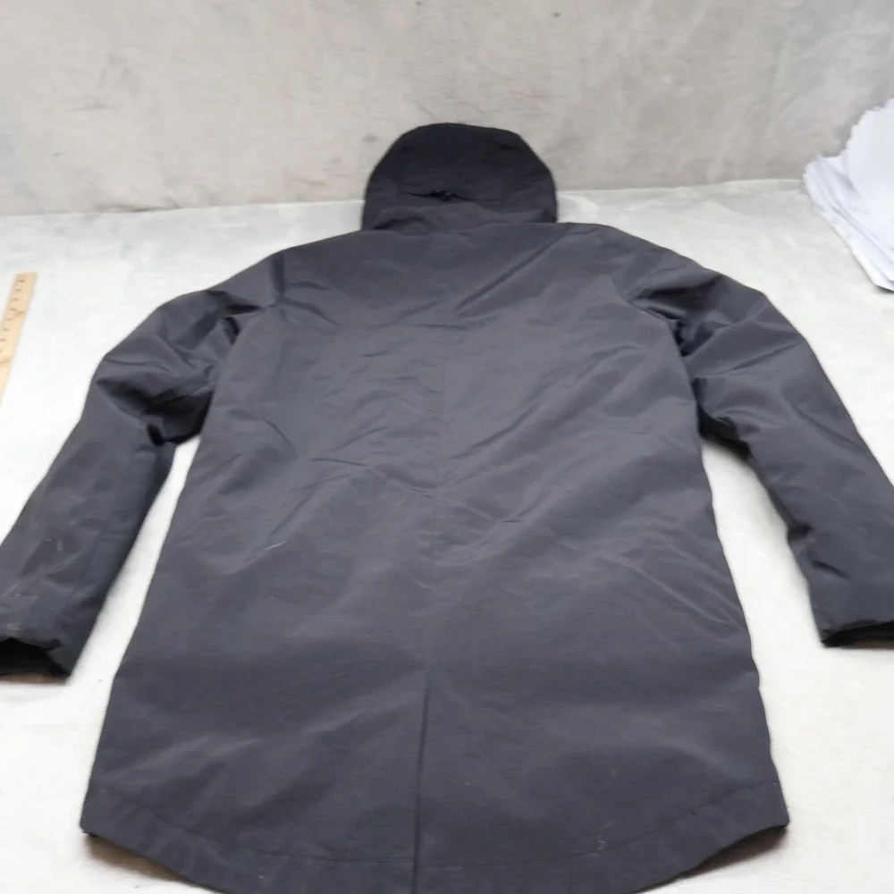 Champion Jacket Men Small Black Hooded Insulated Full Zip Wind Rain Winter Parka